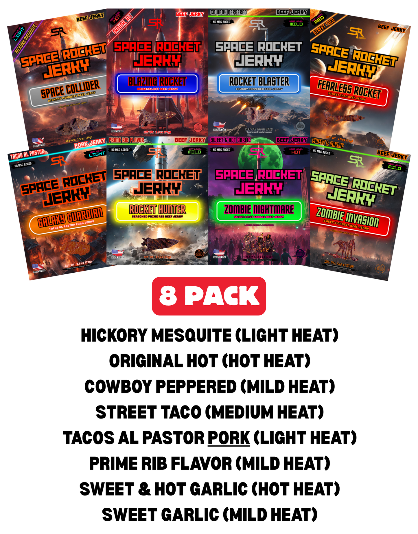 Space Rocket Less Sugar Variety 8 Pack