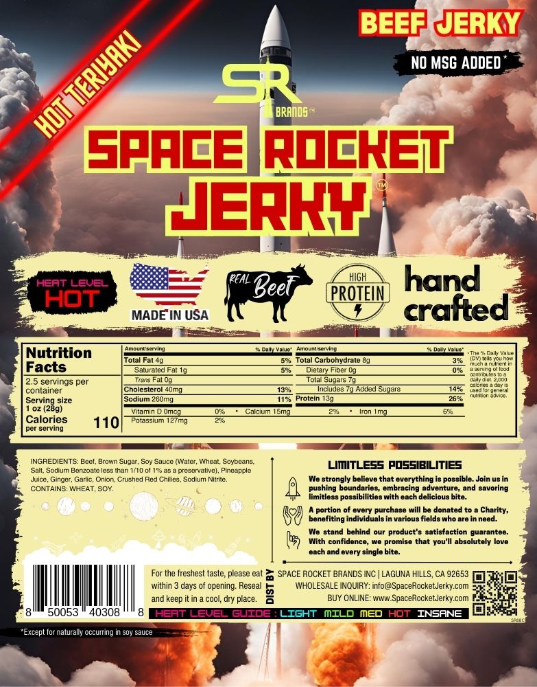 Hot Teriyaki 2.5oz 10 Pack, Beef [Rocket Launcher]