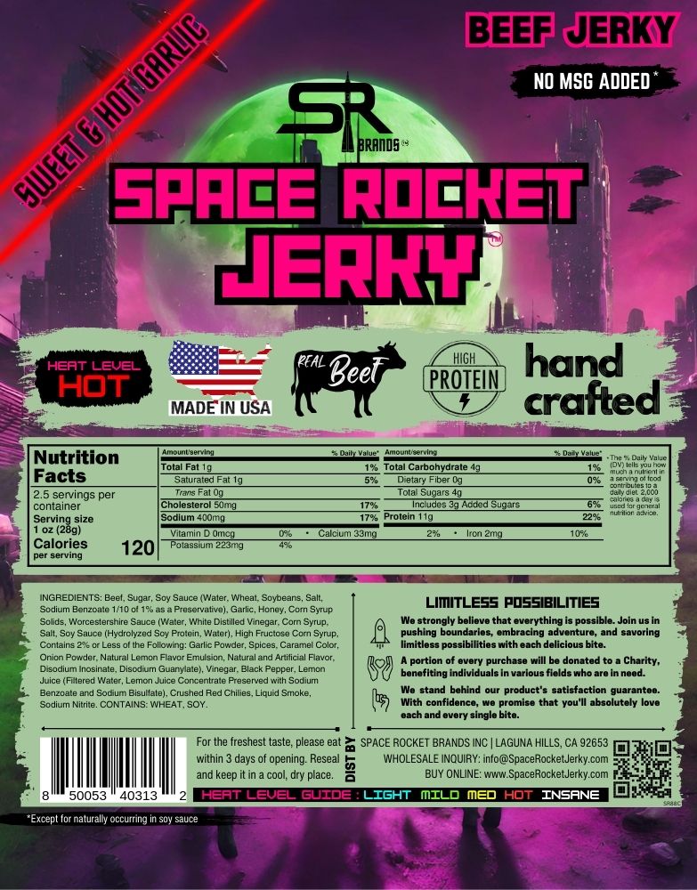 Sweet & Hot Garlic 2.5oz 10 Pack, Beef [Zombie Nightmare]