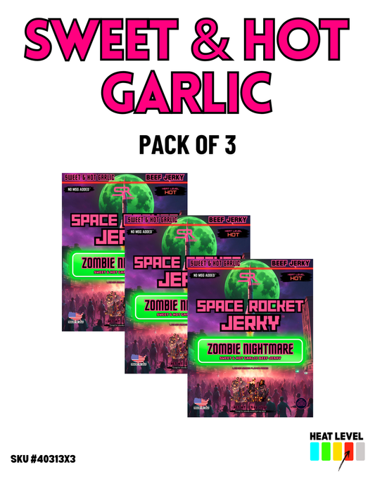 Sweet & Hot Garlic 2.5oz 3-Pack, Beef [Zombie Nightmare]