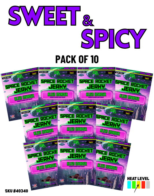 Sweet & Spicy 2.5oz 10 Pack, Beef [Alien Invader]