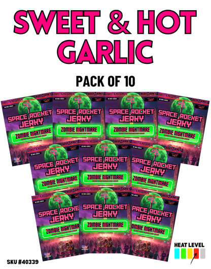 Sweet & Hot Garlic 2.5oz 10 Pack, Beef [Zombie Nightmare]